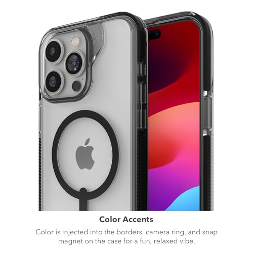 Image of ZAGG Santa Cruz Snap iPhone 15 Pro Max Case - MagSafe Phone Case, Drop Protection (13ft /4m), Durable Graphene, Anti-Yellowing, and Scratch-Resistant Phone Case, Magenta Red