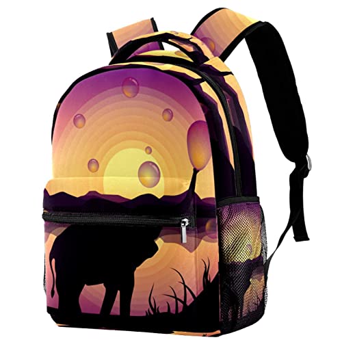 Sac à dos décontracté pour femme à motif éléphant idéal pour les sorties urbaines