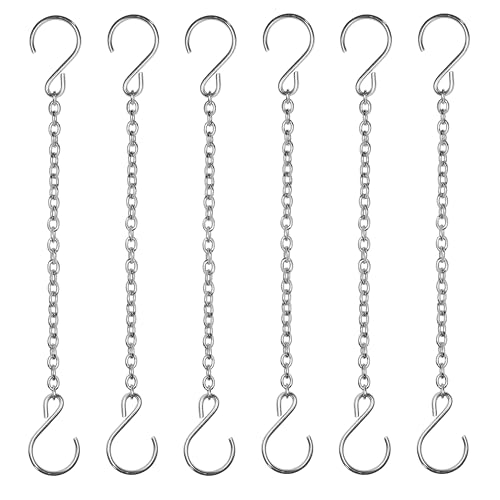 Hs'S Creation Stainless Steel 304 Planter Hanging Chain 10.5 Inch Long With Dual S Hooks Decorative Replacement Chains Rust Proof For Billboards,Planters cover