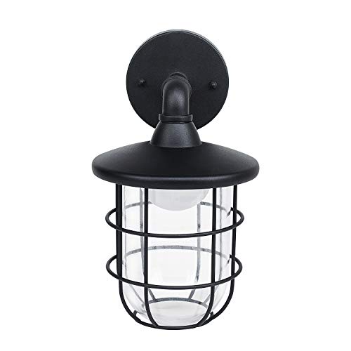 Moon Bay Outdoor Modern Led Wall Down Sconce, High Volt, Led 11W, Warm White 3000K, 800 Lumen, Aluminum Body With Clear Glass Diffuser, Anti-Rust Waterproof For Outdoor,Porch,Doorway, (Matt Grey) #TOP1