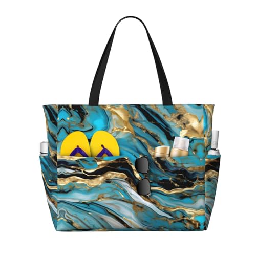 Sac à bandoulière imperméable marbre bleu turquoise pour vos trajets urbains quotidiens