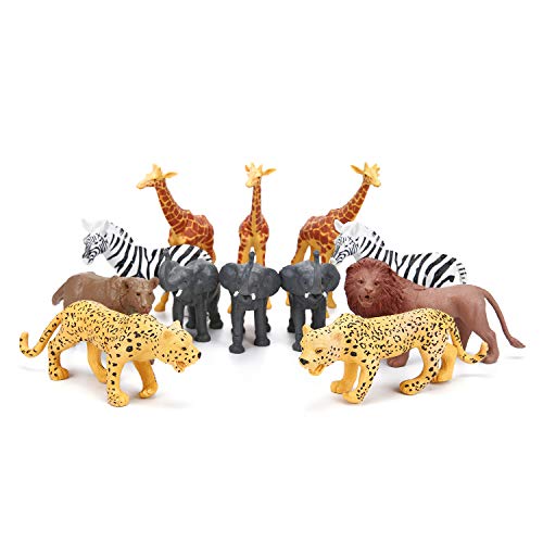 Bolzra QXDAZHIYS-5 Jumbo Safari Animal Figurines, 12 Piece African Jungle Zoo Set, Realistic Elephant, Giraffe, Lion Toys thumb #1
