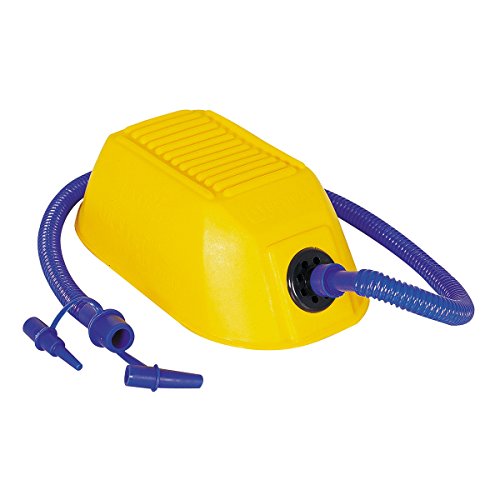 Bestway 62065 - Inflador De Pie Air Step Air Pump 23X12 Cm Para Hinchables Con Manguera Flexible Y 3 Adaptadores Para Válvulas Diferentes Pvc Resistente Azul Y Amarillo