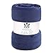 Bedsure Flannel Fleece Luxury Blanket Blue Navy Throw Lightweight Cozy Plush Microfiber Solid Blanket