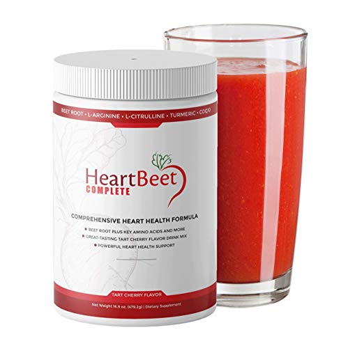 Beetroot Powder + More - For Blood Pressure & Circulation W/Beetroot, L-Arginine, L-Citrulline, Coq10 & Turmeric. 30 Ind. Serv. Natural Heartbeet Complete™. #TOP5