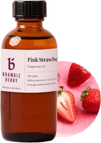 Image of Brambleberry Pink Strawberry Fragrance Oil | Fruity Scent for Soap & Candle | Pink strawberry fragrance oil for soap making, lotion, candles, bath bombs, body butter, scrubs, and sweet fruity DIY gifts.