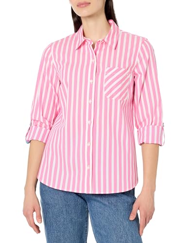 Image of Nautica Women's Button Front Long Sleeve Roll Tab Shirt