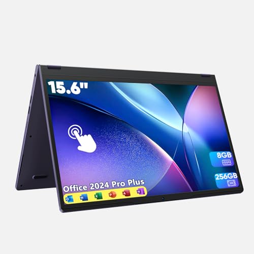BWPED 15.6' 2-in-1 Touchscreen Laptop, 360° Flip Convertible, 16GB RAM 512GB SSD Core m3 8100Y, IPS Full HD Display, Wi-Fi 5 BT5.1 Win 11 Pro Lightweight Notebook Computer for Work & Study