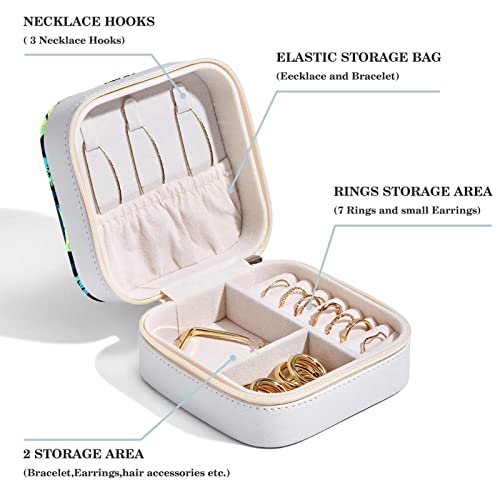 Boîte à bijoux pour colliers et bagues, coffret compact motif surf anti-rayures - 4
