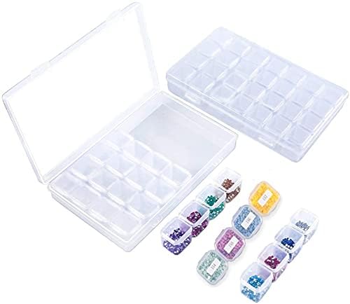 KAFU 2 Pack Diamond Storage Box 56 Grids Diamonds Painting Embroidery Boxes