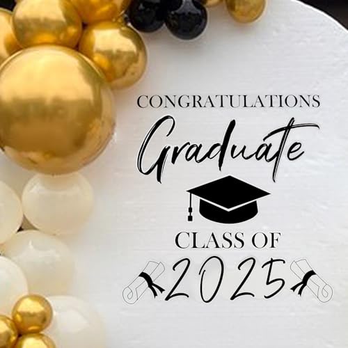 MASTRON Graduation Decal Sign for Backdrop - Congratulations Graduate Class of 2025 Decal for Balloon Arch Backdrop Grad Party Decorations Photo Props