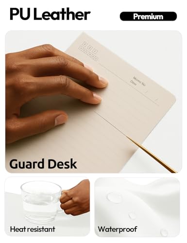 Image of YSAGi Leather Desk Pad Protector, Office Desk Mat, Large Mouse Pad, Non-Slip PU Leather Desk Blotter, Laptop Desk Pad, Waterproof Desk Writing Pad for Office and Home (31.5 inch x 15.8 inch, White)