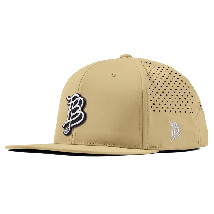 Branded Bills BB Golf Cutout PVC Flat Performance, Lightweight, Comfortable Baseball Cap