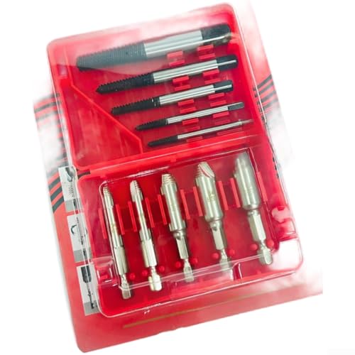 Set di 10 estrattori per rotture filettate con punte per trapano per mancini per rimuovere viti e bulloni bloccati da 3 mm a 18 mm in officina e attività di riparazione (filo sottile, 10 pezzi)