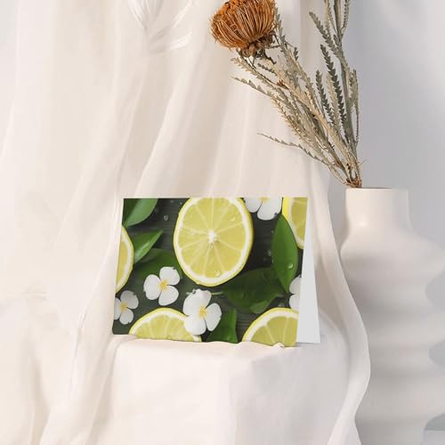 Cartes de vœux vierges motif citron avec enveloppes pour toutes occasions