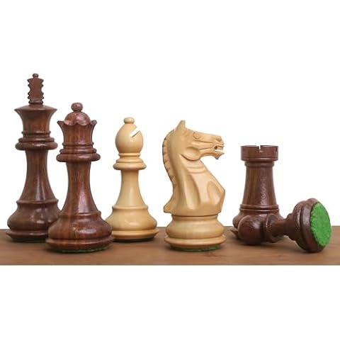 Royal Chess Mall Fierce Knight Staunton Chess Pieces Only Chess Set, Golden Rosewood and Boxwood Wooden Chess Set, 3.5-in King, Weighted Chess Pieces (1.4 lbs) Cover