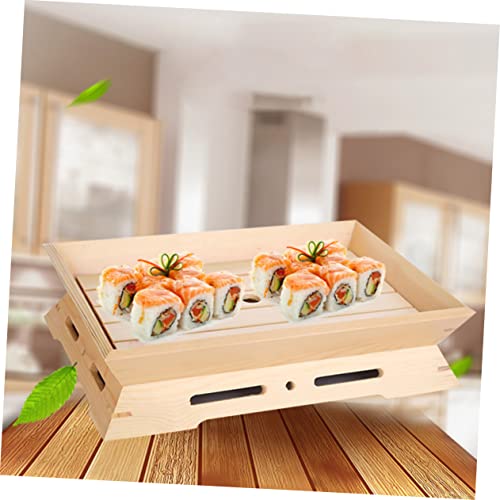 Plato japonés para sushi de plástico beige miniatura 5