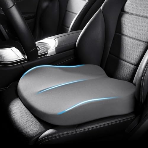 Accmuzzy Car Seat Cushion,Memory Foam Adult Car Booster Seat,Car Seat Cushions for Driving,Soft Comfort Car Seat Cushion for Height,Car Booster Seat for Driver,Home,Office Chair,Wheelchair (Grey)