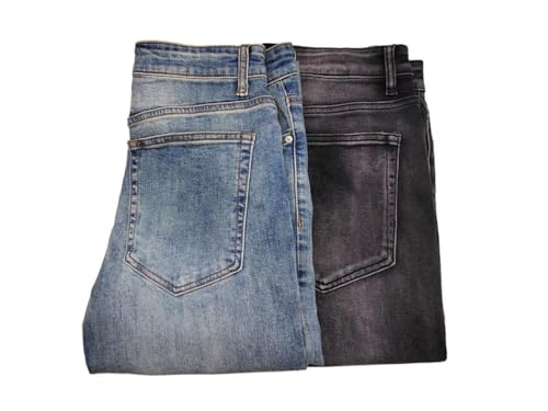 Men's Washed Vintage Skinny Jeans Pants Street Hole Patched Denim Trousers3