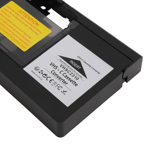 Adaptateur de Cassette VHS C, Adaptateur de Cassette pour Caméscopes Compatible avec Les Cassettes S VHS C, S VHS, Commande à Une Touche, Non Compatible avec 8 Mm/MiniDV/pour Hi8
