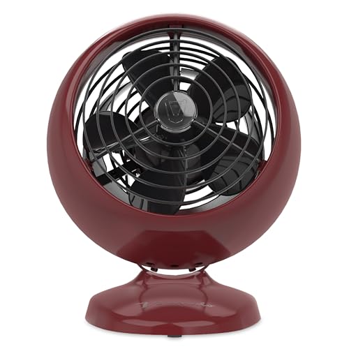 Vornado VFAN™ Mini Classic Vintage Metal Desk Fan, 2-Speed, Adjustable Tilt, Personal Air Circulator for Bedroom, Office, Dorm Room, Portable Quiet, Claret by Vornado - Used condition - Image 5