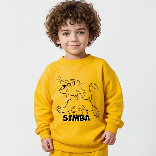 Image of Minicult Kids Cotton Co-ords Full Sleeve Sweatshirt and Pant Set with Character Print
