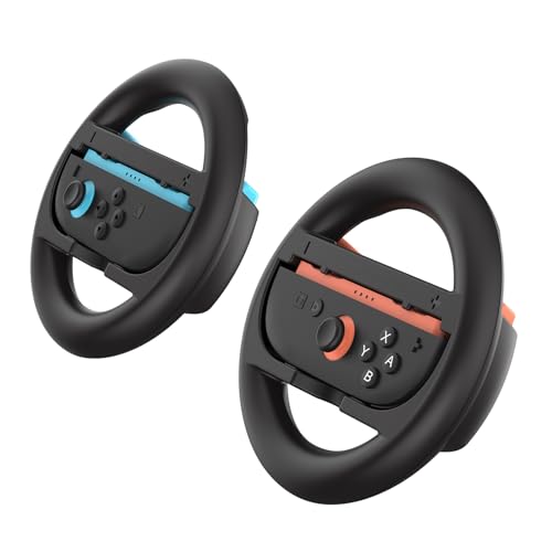 BYDIFFER Lenkräder für Nintendo Switch 2 Joy-Cons, Rennräder für Switch 2 Konsole Joy-Con Controller Zubehör (2025), 2 Packung, Schwarz