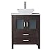 Virtu USA KS-70028-WM-ZG-001 Dior 28" Single Bathroom Vanity Grey with Marble Top and Square Sink with Brushed Nickel Faucet and Mirror, 28 inches, Zebra Gray