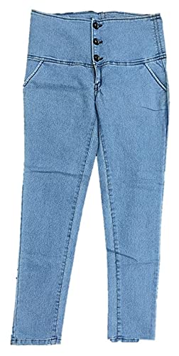 happening Women Slim Fit-Broad Band Jeans-High Waist-Light Blue-Waist Size 30