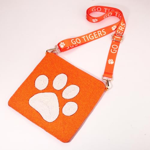 YAHPERN Tigers Purse for Women Beaded Crossbody Purse Baseball Shoulder Bag Game Day Outfits Accessories Sports Fan Gifts4