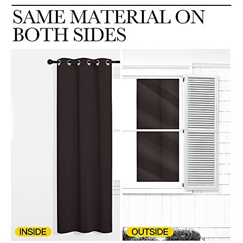 Image of NICETOWN Blackout Thick Window Curtains - Thermal Insulated Grommet Drape Panels for Bedroom and Living Room (Brown, Set of 2, W42 x L95)