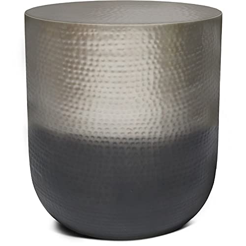 SIMPLIHOME Nova Boho 19 inch Wide Metal Metal Side Table in Silver