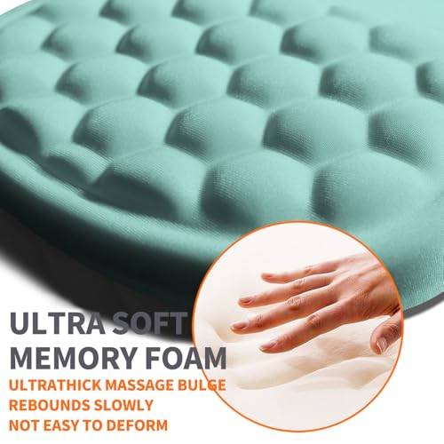 Image of Ergonomic Joint Wrist Support Mouse Pad with Memory Foam Cushion Massage Bump, Carpal Tunnel Pain Relief Mousepad Slope Design for Wrist Rest, 11.8x7.9 in, LightBlue