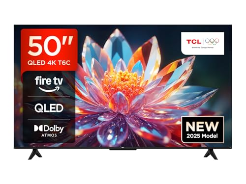 TCL 50T6C 50'' QLED TV 4K HDR, FireTV (SmartTV con Dolby Vision e Atmos, HDR10+, Premi e Chiedi ad...