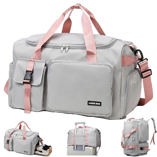 YOUYIKE Bolsa de Deporte para Mujer y Hombre, Bolsa de Viaje, 42L Bolsa Deporte Grande con Compartimento para Zapatos y Compartimento para Mojados, für Viajar, Fitness, Deporte