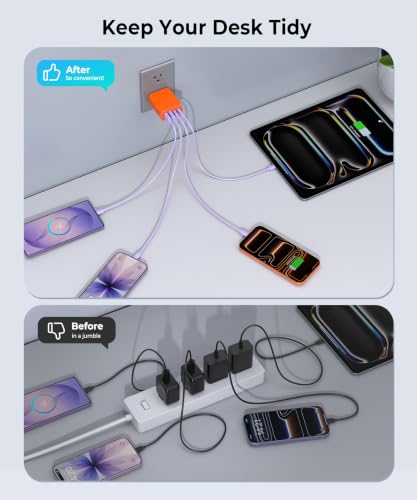 Image of [2-Pack] 40W USB C Wall Charger Block,4-Port Super Fast Charging Block