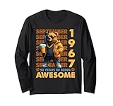 58th birthday bear legends september 1967 58 years old mens maglia a manica