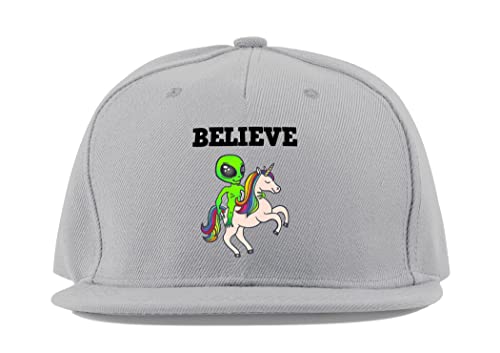 Casquette de baseball en coton alien gris avec finitions soignées et visière plate