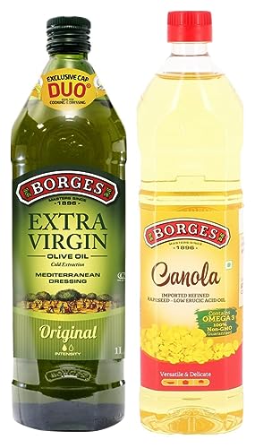 Image of Borges Extra Virgin Olive Oil -1L Glass + Borges Canola Oil, 1L