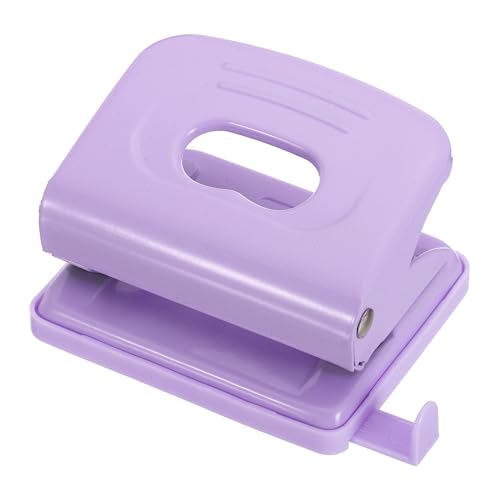 YOKIVE Perforadora de papel de 2 agujeros en color morado de 1/4 pulgadas para oficina y manualidades