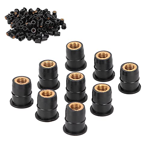 Well Nut, 100PCS Well Nut M6x0.8mm Gummi Modifikation für Motorrad ATV Windschutzscheiben Körper