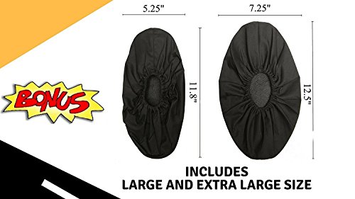 Reusable Boot And Shoe Covers - Premium Booties For Contractors Non Slip Washable | Large And Extra Large In Black (2 Pack) #TOP2