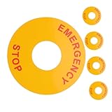 Artibetter Emergency Stop Warning Decals for Electrical Equipment 5pcs Self-Adhesive Stickers Safety Instructions for Machinery and Industrial Use
