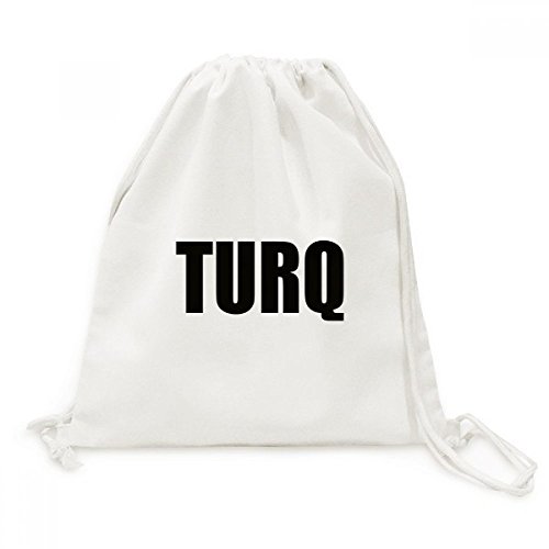Sac à cordon en toile noire turquoise personnalisé voyage randonnée