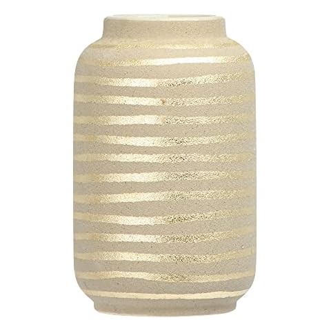 Main + Mesa Stoneware Vase with Gold Pattern Cover