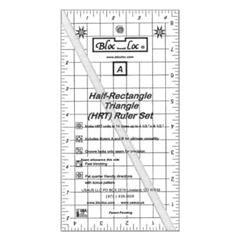 Bloc Loc~Half Rectangle Triangle Large 2-1 Acrylic Ruler Cover