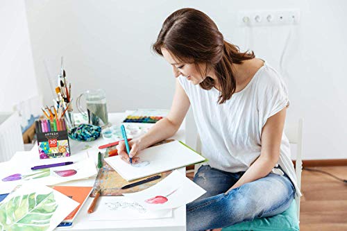 Arteza Retractable Gel Ink Pens, Set Of 20 Assorted Colors, Fine Tip 0.7 Mm, Art Supplies For Writing In A Notebook, Journal, Planner #TOP2