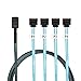 immagine 6YIWENTEC Mini SAS interno HD (host SFF-8643) a 90 gradi 4 SATA (Target) Hard Disk Cable (8643 SATA 90 gradi 0,5 M)