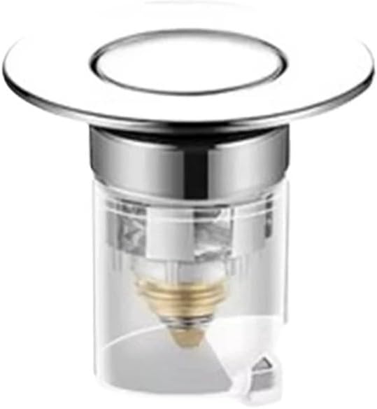 Stainless steel universal bathroom kitchen sink filter water filter anti-blocking kitchen(Silver with valve)