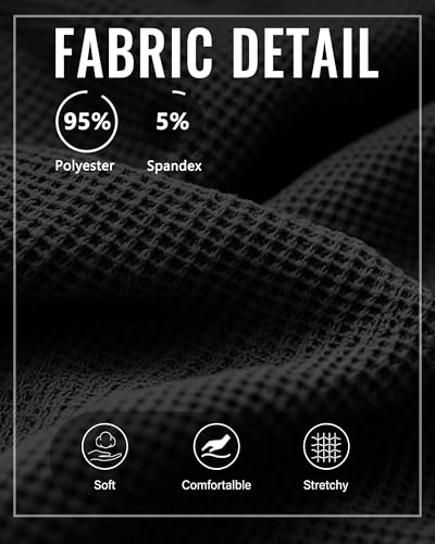 Riyiper 3 Pack Men's Big and Tall Waffle T Shirts, Short Sleeve Crew Neck Tops Casual Textured Knit Pullover Lightweight Tees2